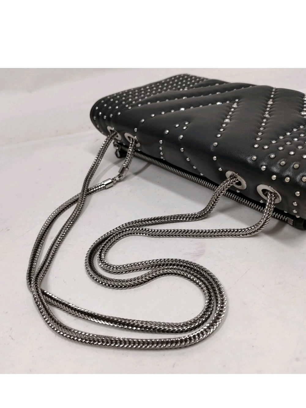 MCM Lambskin Diamond Disco Mini Flap Crossbody Bag Black - Picture 3 of 8